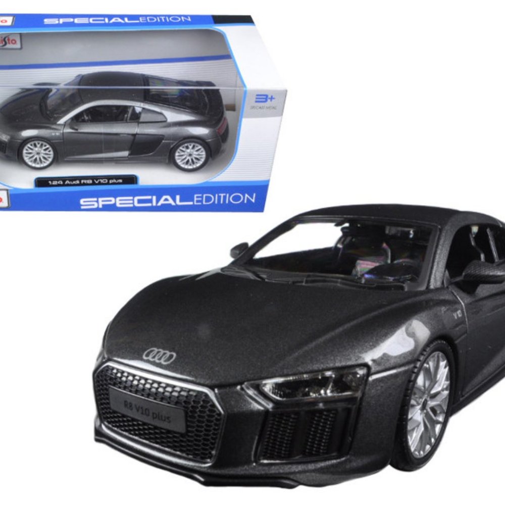NIB Maisto Die-cast 1:24 Audi R8 V10 Plus Gray Metallic "Special Edition"
